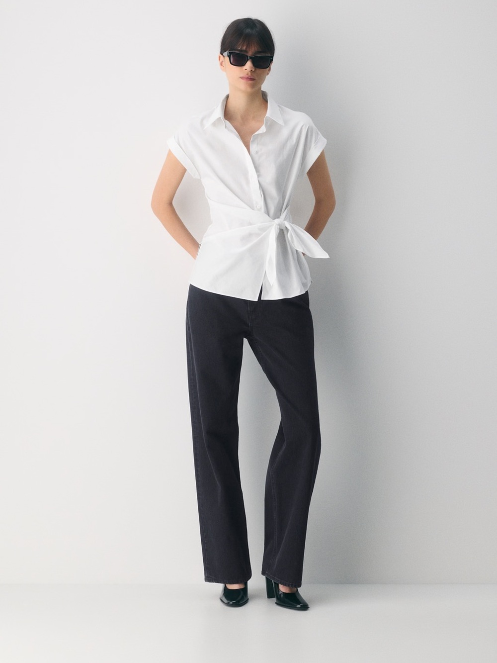 Babaton Blueprint Poplin Shirt- White
